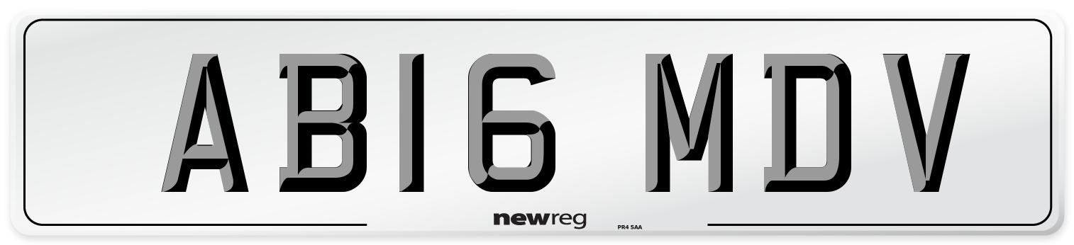 AB16 MDV Number Plate from New Reg
